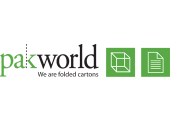 A logo for pakworld we are folded cartons