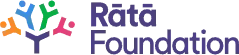 A logo for the rata foundation with a bunch of people on it