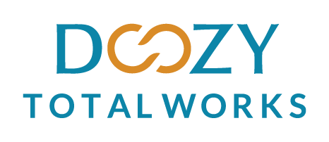 Doozy TotalWorks logo in blue and orange