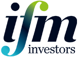 The logo for ifm investors is blue and green