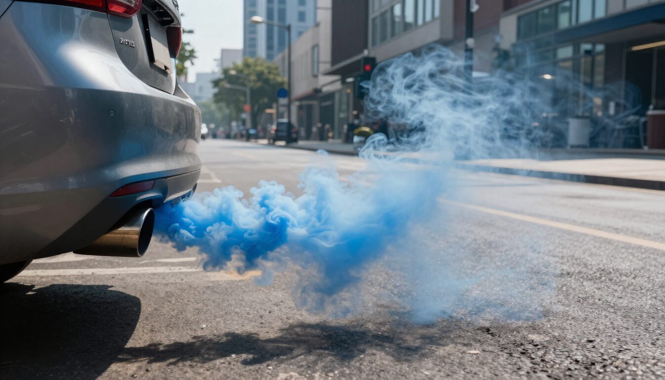 Blue smoke from exhaust