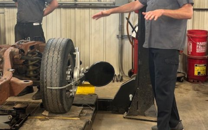 A set of tires showing uneven wear
