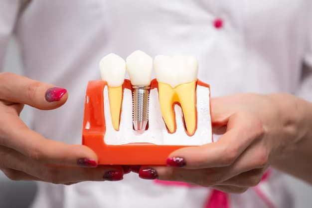 Implant placement and crown restoration process in implants dentistry