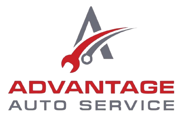 Advantage Auto Service logo with red and gray stylized wrench over an A