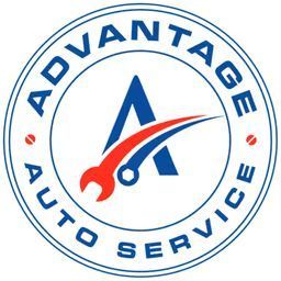 Advantage Auto Service logo with blue text and a red wrench over a stylized blue A