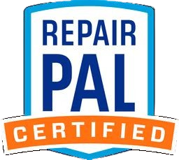 Repair Pal Certified logo with blue shield and orange banner