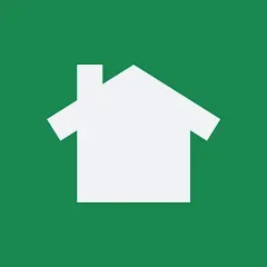 White house icon on a green background