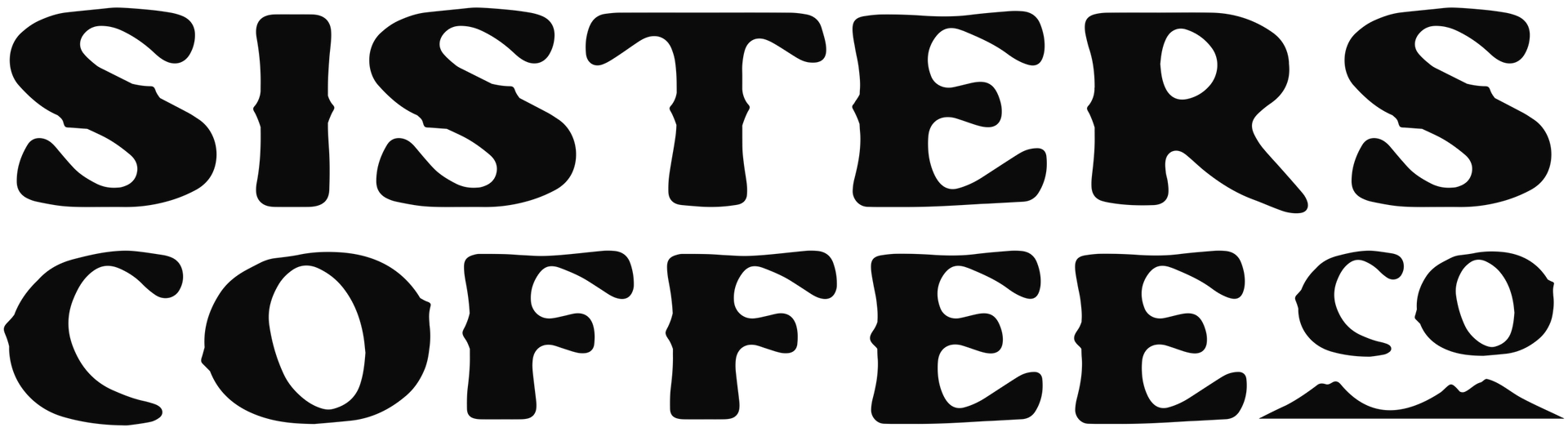 SISTERS COFFEE CO logo in bold black text on a white background