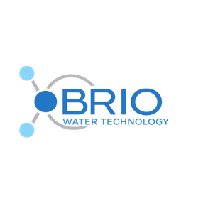 BRIO Water Technology logo in blue and light blue on a white background