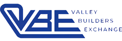 Blue VBE logo with the words Valley Builders Exchange