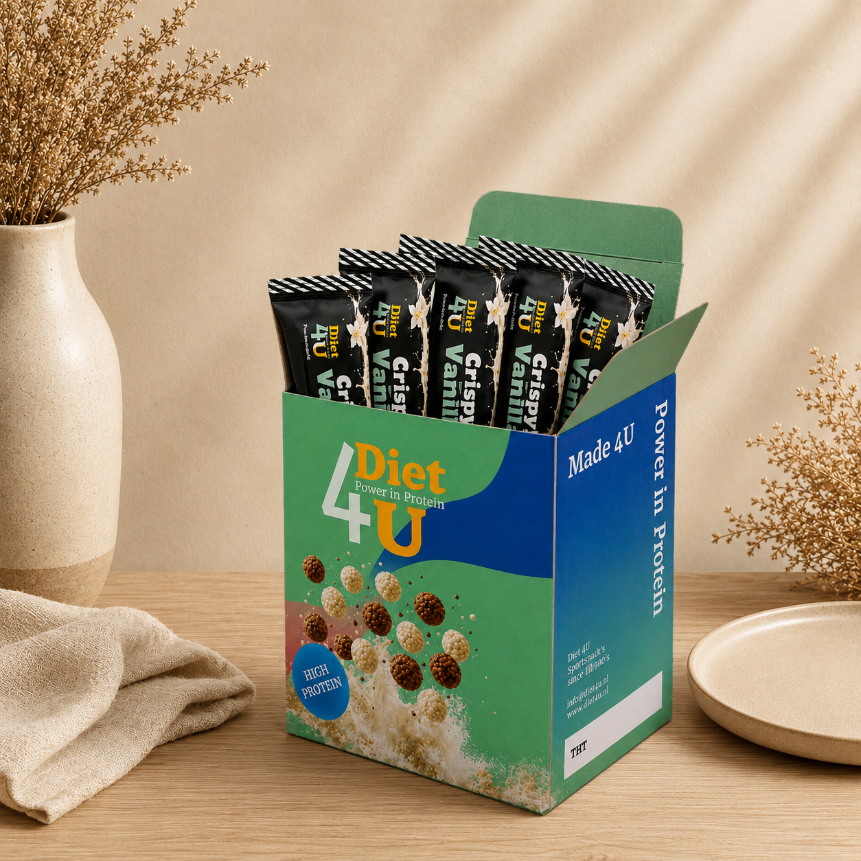 Diet 4U - Proteïne Reep - Vanille (7 stuks, €2,29/stuk)