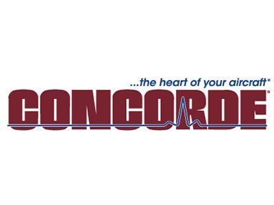 Concorde Batteries logo: maroon text with a heartbeat graphic, tagline 