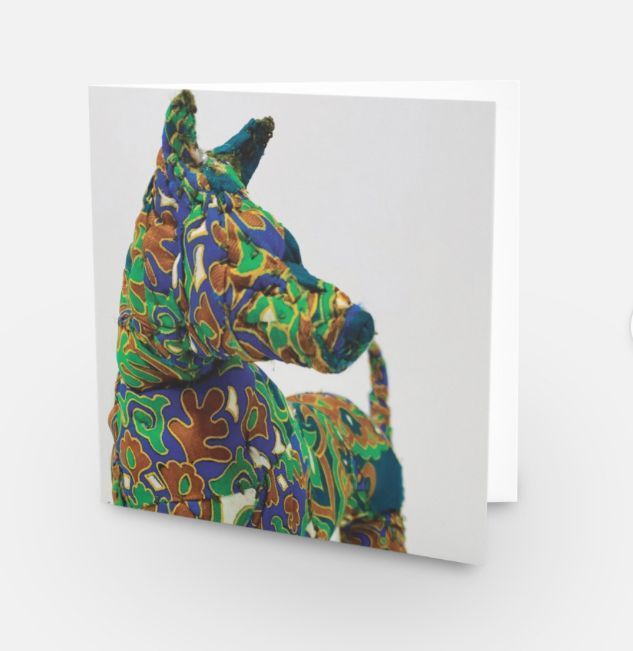 Greetings card Dog  stitched textile Malinois dog