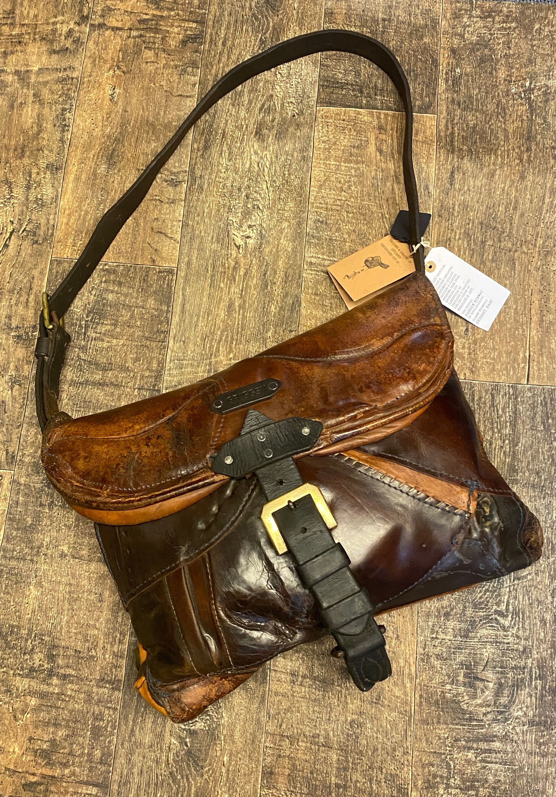 Saddle bag, large Griggsy bag stitched together saddle pieces . for big strong fella !