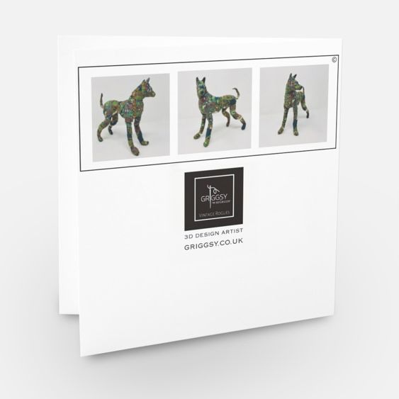 Greetings card Dog  stitched textile Malinois dog