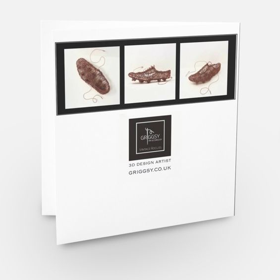 Greetings card wire sculpture football boot