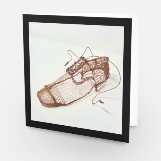 Greetings card gentlemans wire sculpture shoe