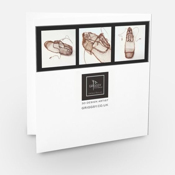 Greetings card gentlemans wire sculpture shoe