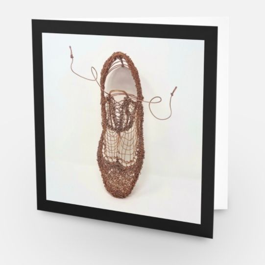 Greetings card wire sculpture gents  brogue shoe