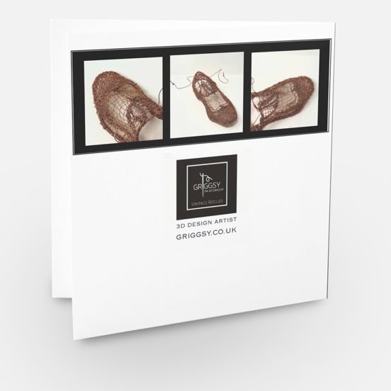 Greetings card wire sculpture gents  brogue shoe
