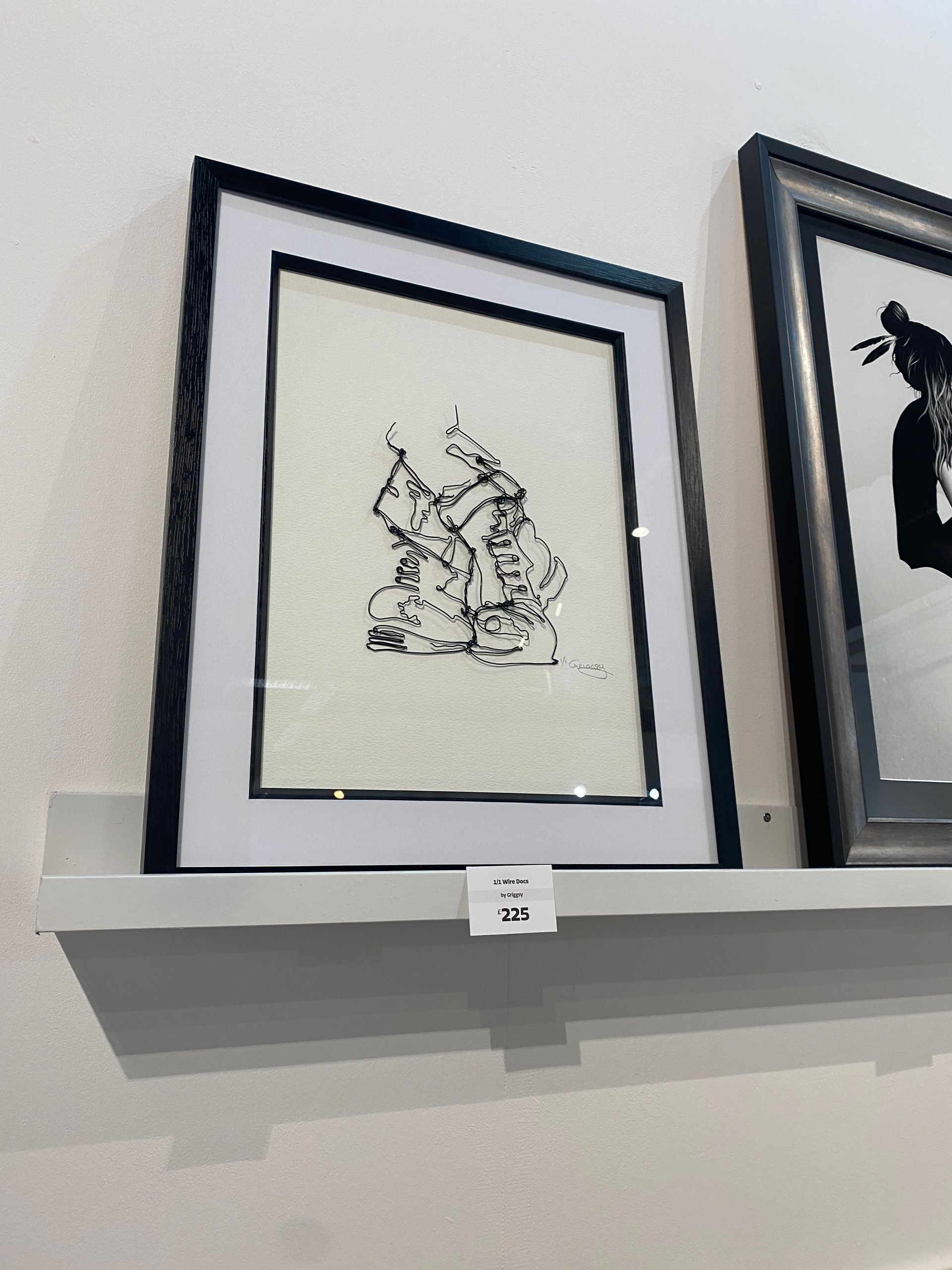 Griggsy wire art framed , Doc Martens