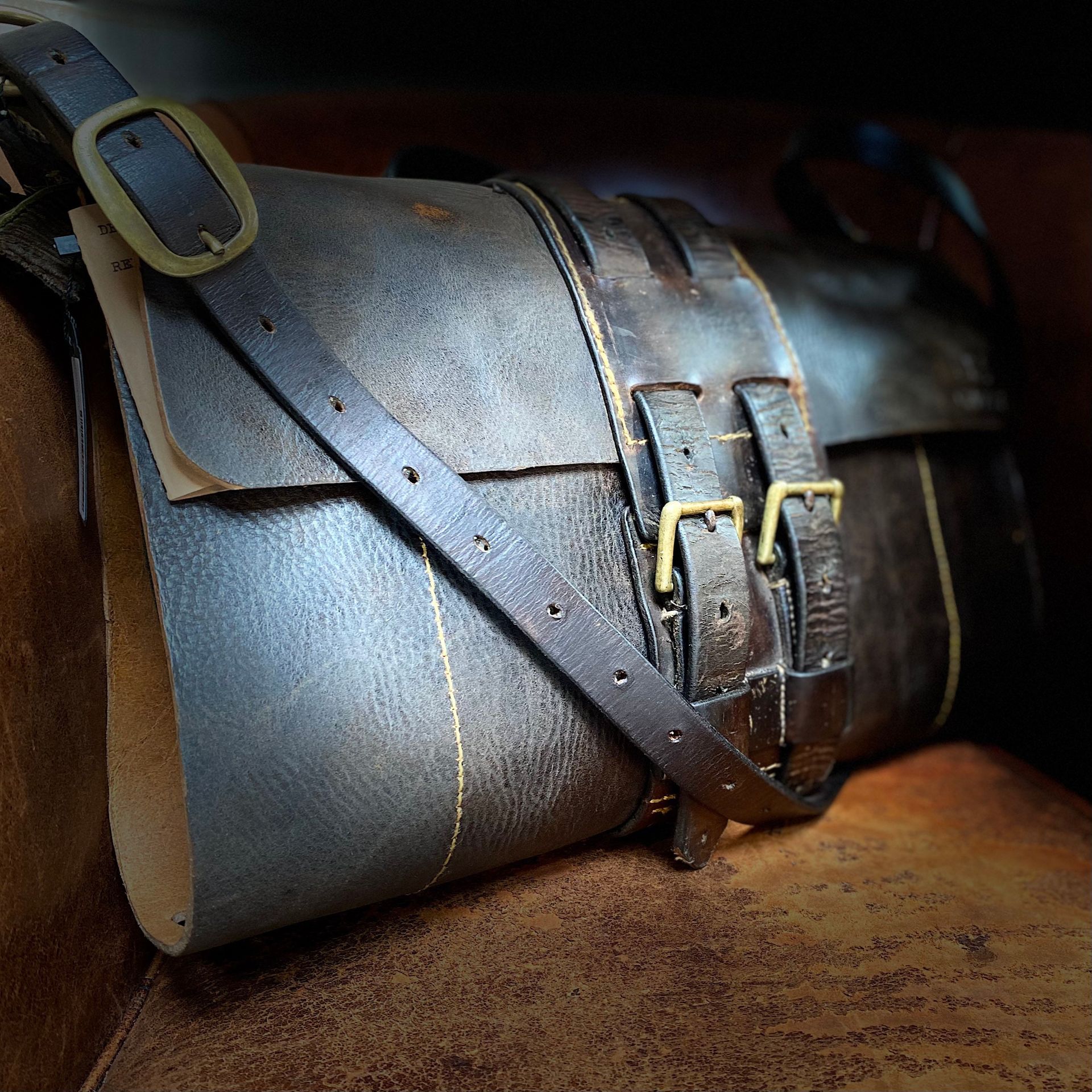 Leather briefcase barbour Zip shoulder to crossbody unique designed & created by Griggsy