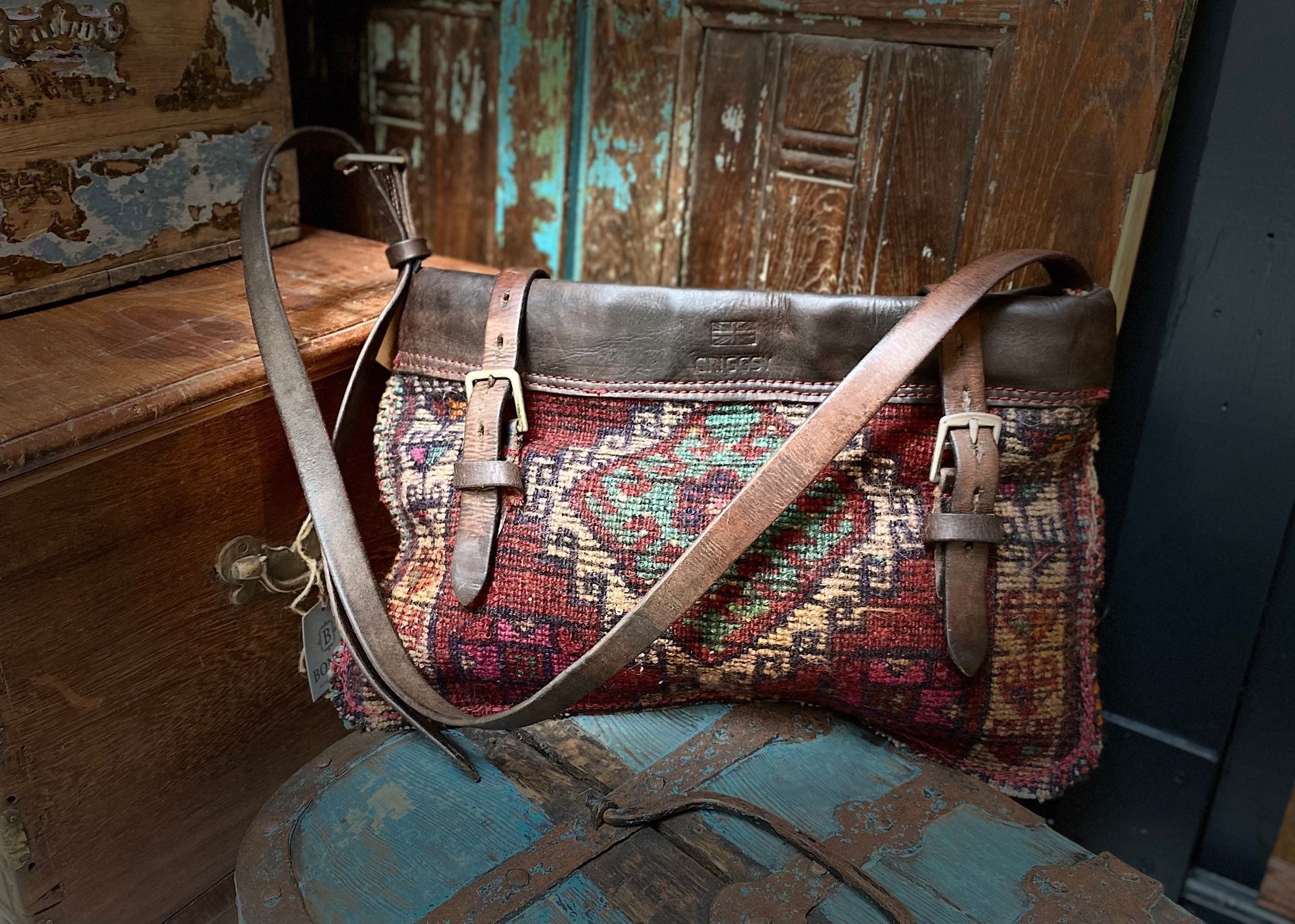 Bohemian boho style handbag crossbody adjustable to shoulder style reimagined Baluchi salt bag