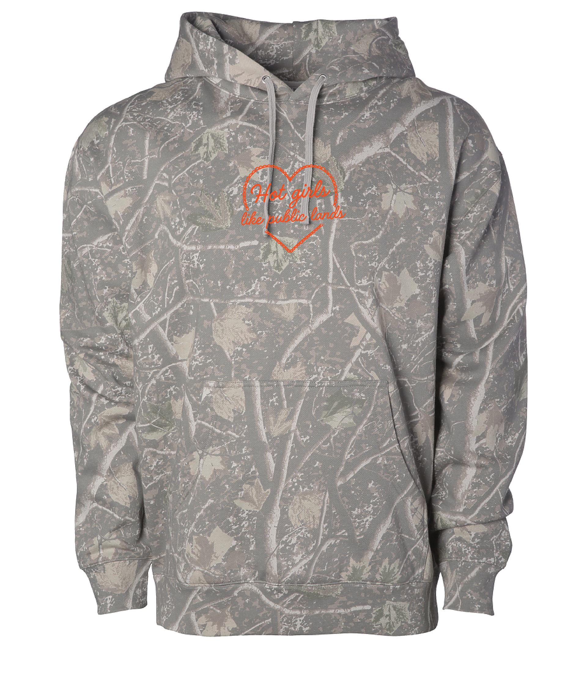 Hot Girls Like Public Lands - Orange Logo - Heavyweight Hooded Sweatshirt
