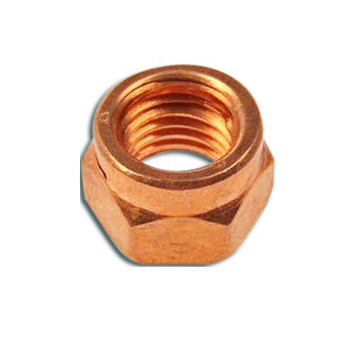 A close up of a copper nut