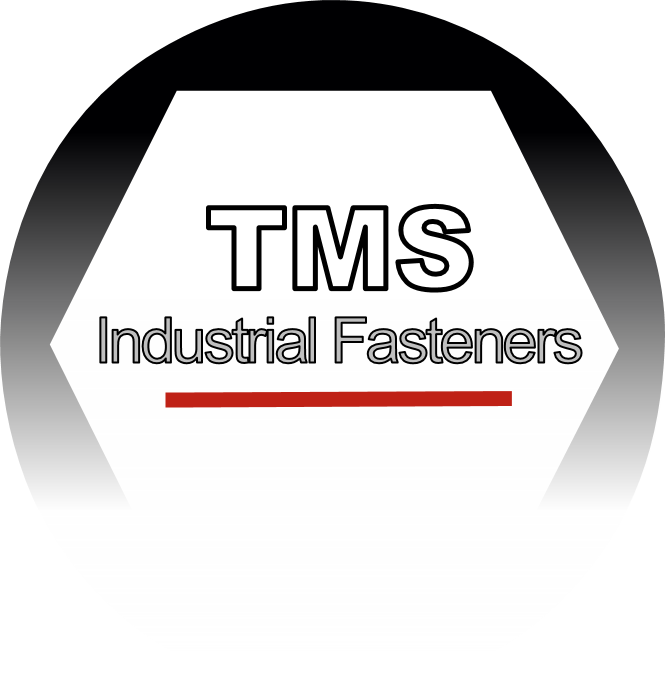 A logo for tms industrial fasteners in a circle.