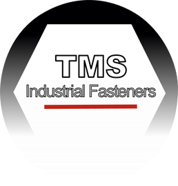 A logo for tms industrial fasteners in a circle.