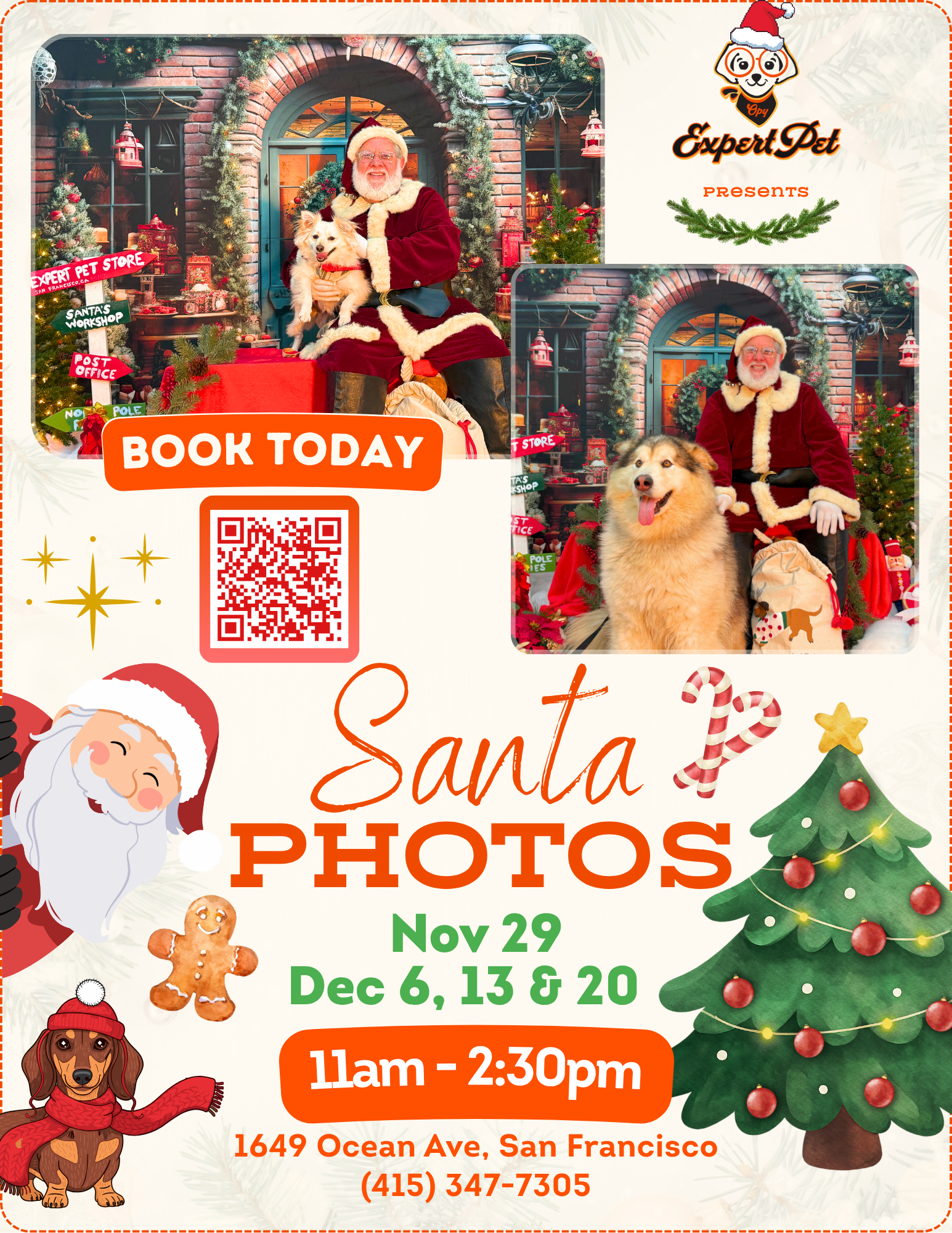 Santa Photos with Pets in San Francisco