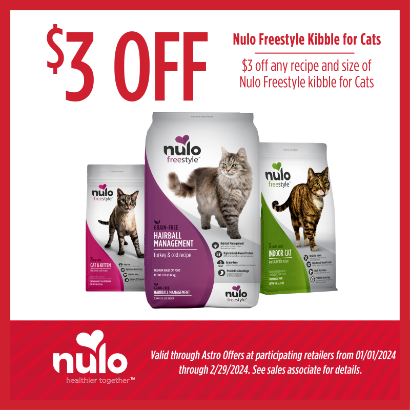 A $ 3 off coupon for nulo freestyle kibble for cats