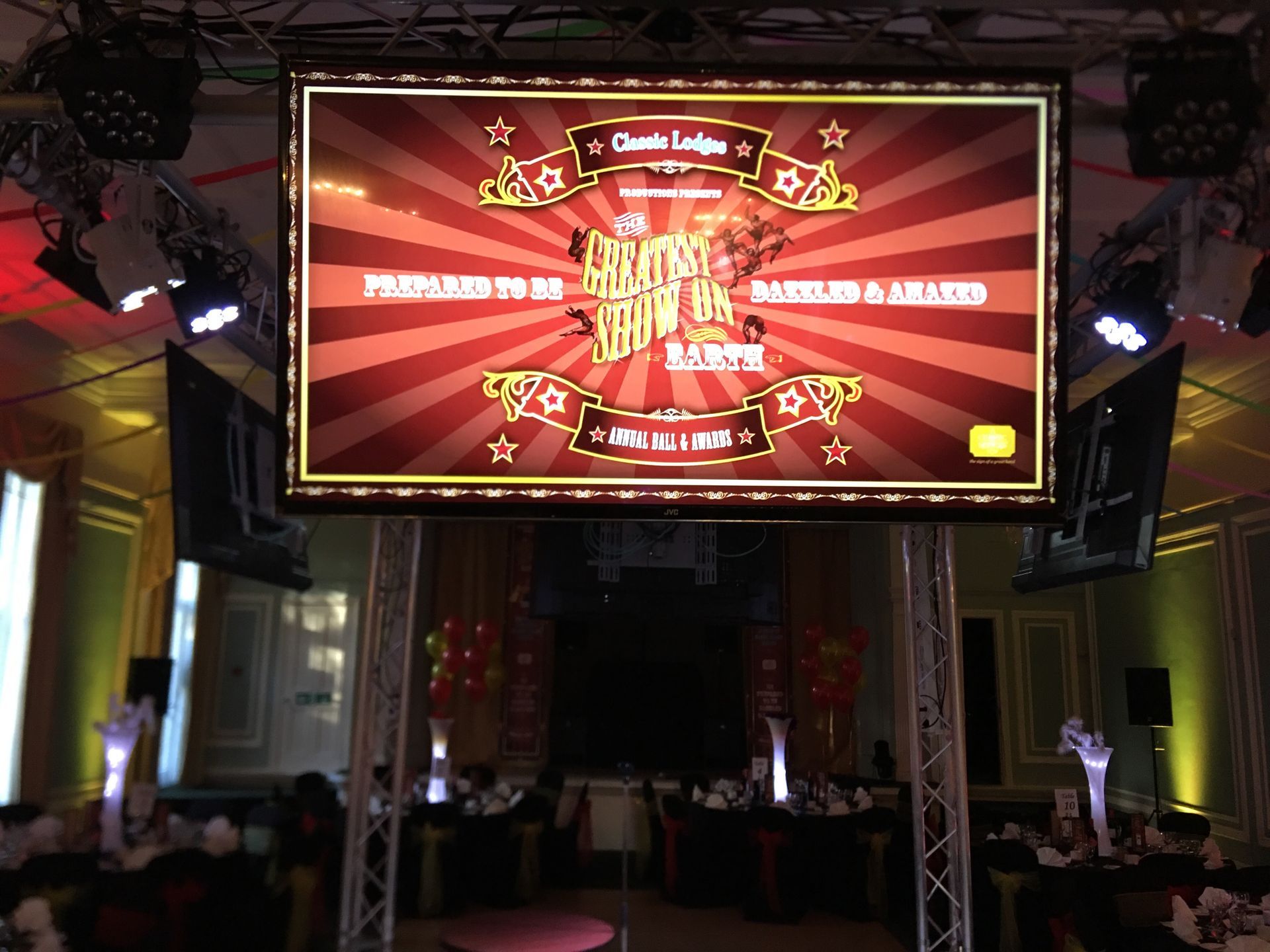 Corporate event production services and equipment was supplied by Exclusive Entertainments Harrogate,Yorkshire