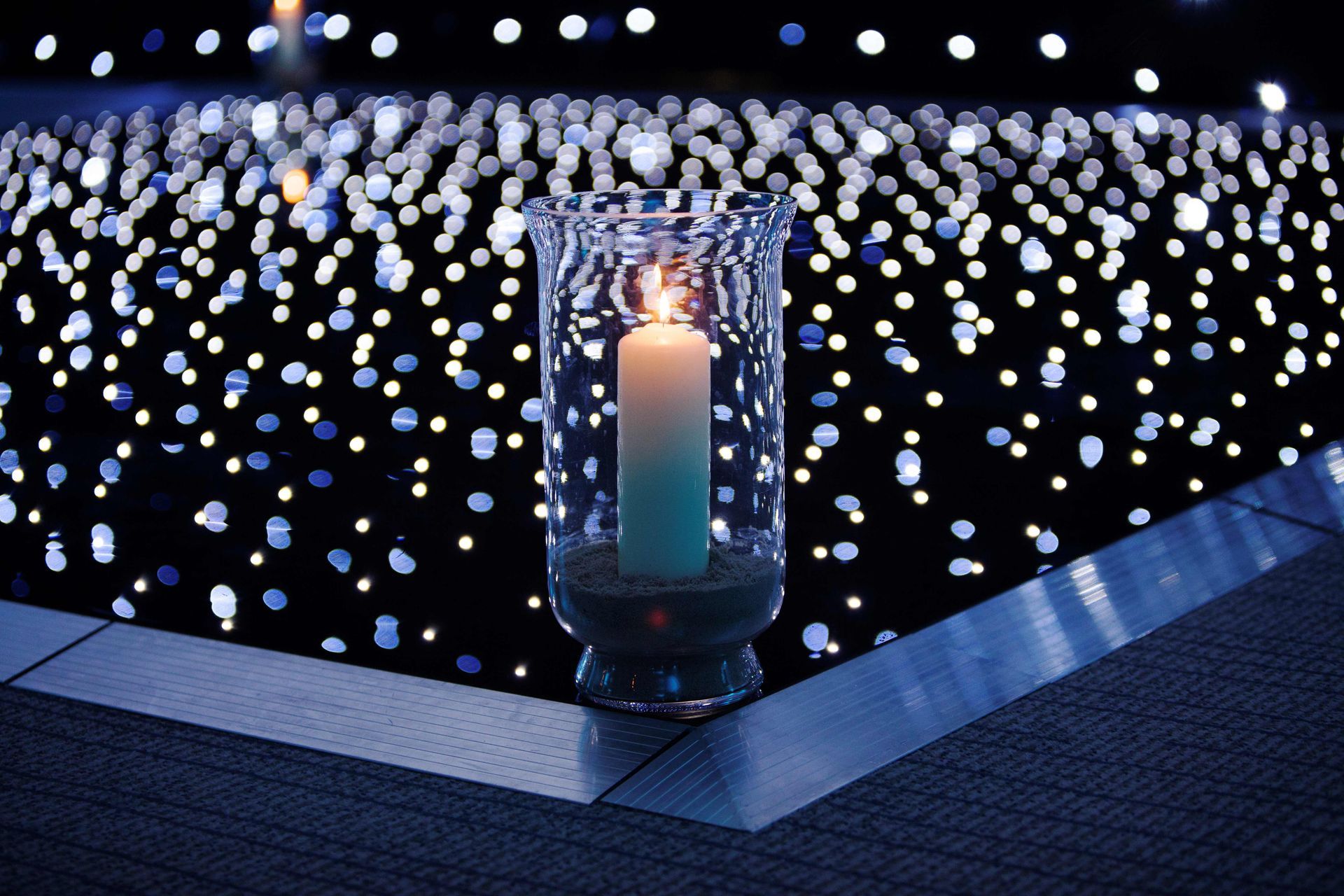 Black base with sparkly white lights for this light up dance floor. Production services and equipment hire for this event was supplied by Exclusive Entertainments Harrogate,Yorkshire