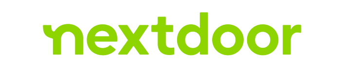 A green nextdoor logo on a white background