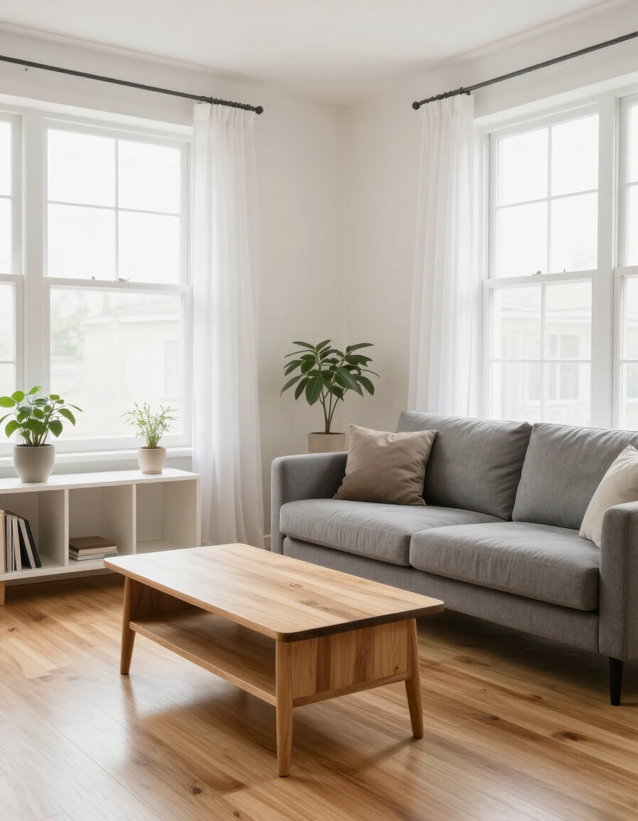 Bright apartment interior living room