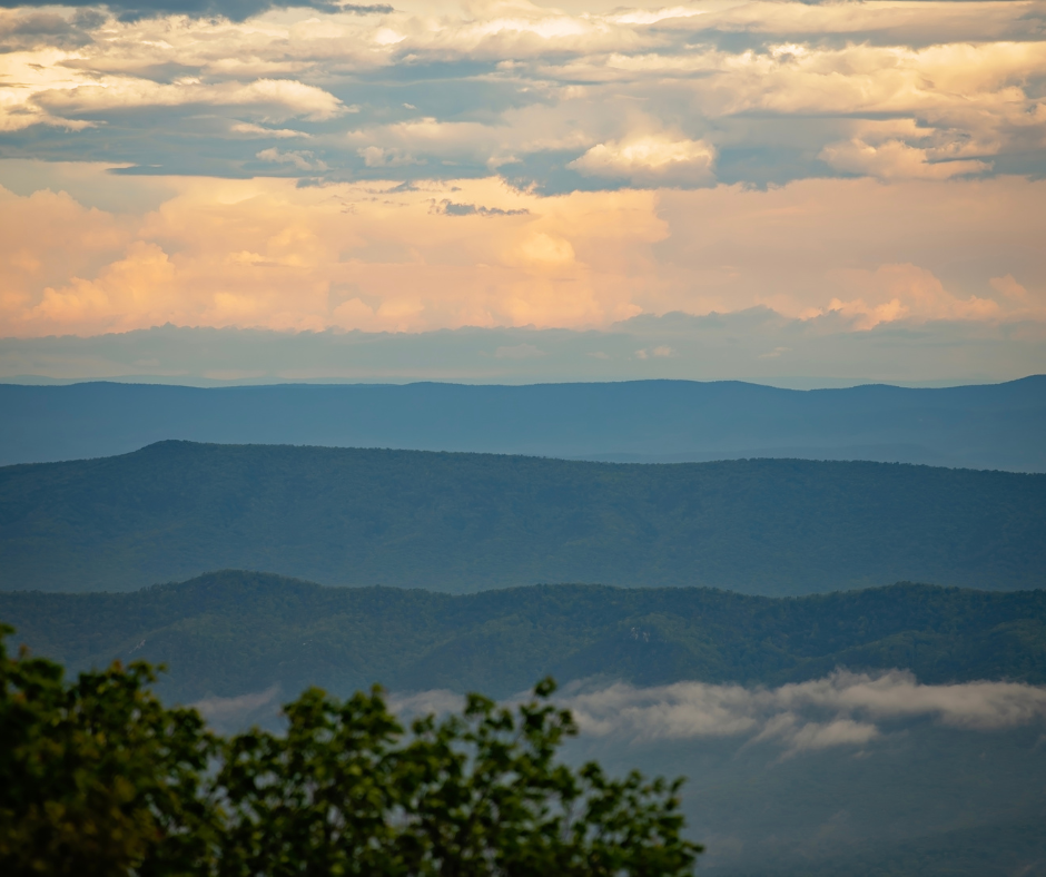 Sunset view of the valley