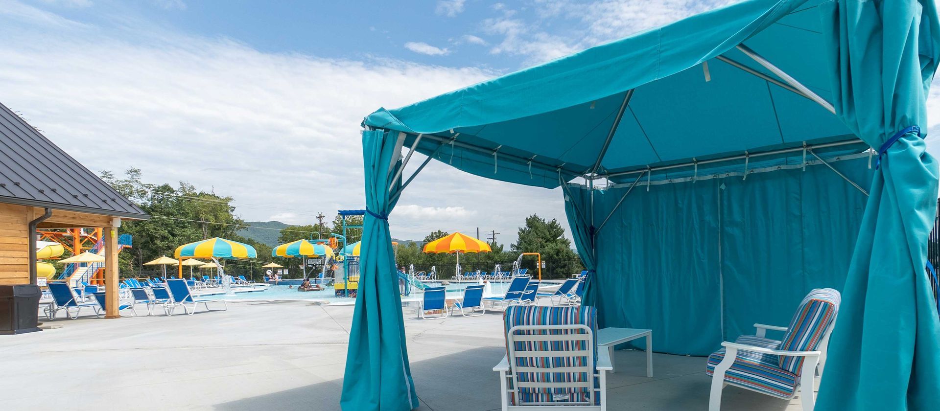Cabana rentals put a shaded, reserved space right at the water's edge. Stop by the Welcome Center to book yours.