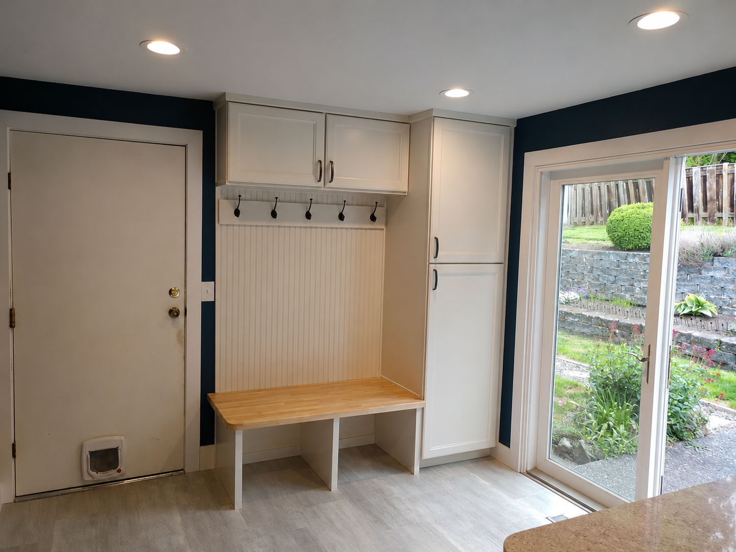 Custom mudroom storage in a Bellingham home addition