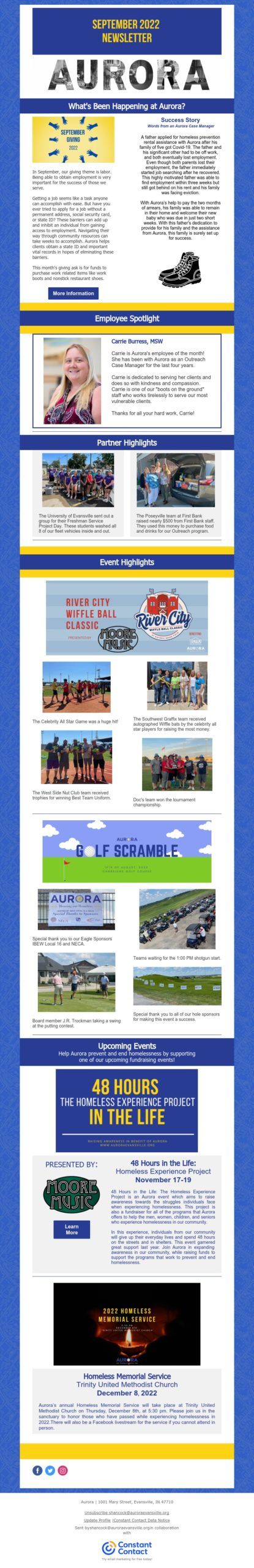 Newsletter titled 
