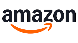 The Amazon logo featuring the brand name in black lowercase letters with an orange stylized arrow underneath.