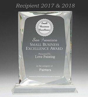 Award for Love Painting in San Francisco, labeled