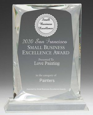 Award for Love Painting in San Francisco, labeled