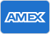 Blue American Express logo with white AMEX text