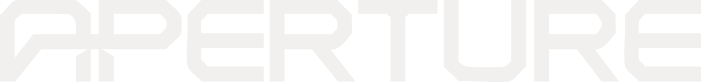 The word aperture is written in white on a white background.