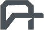 A gray letter a with a cross in the middle on a white background.