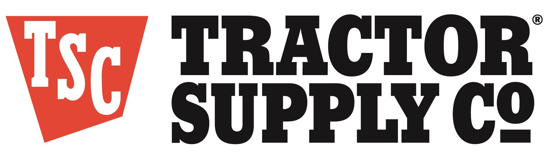 A logo for tsc tractor supply co. is shown on a white background.