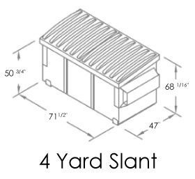 A drawing of a 4 yard slant with measurements.