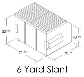 A drawing of a 6 yard slant with measurements.